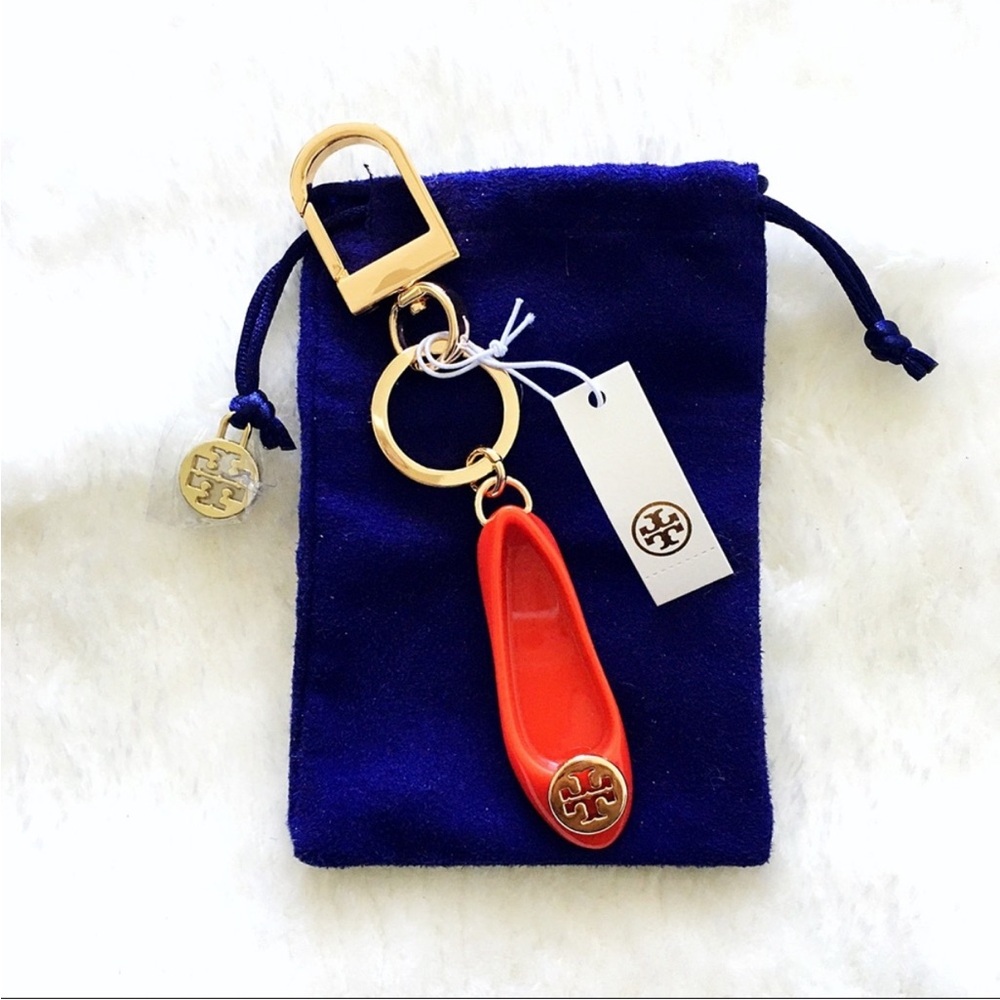 TORY BURCH Ballet Flat Logo Charm Key Fob